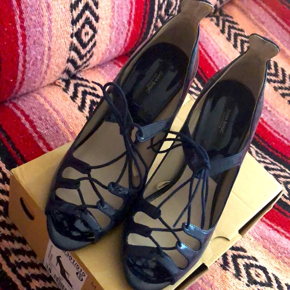 Zara Patent Lace-Up Sandals - Picture 3 of 6